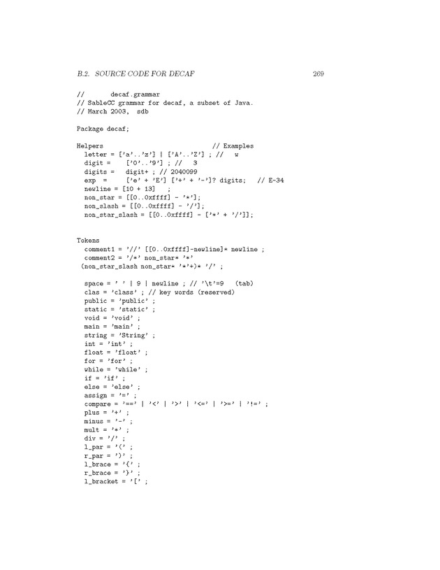 Compiler Design: Theory, Tools, and Examples - Page 269